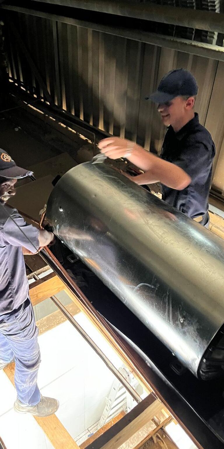 Alpha Plumbing geyser installation in ceiling