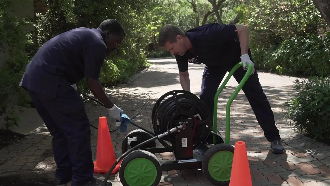 Alpha Plumbing Team Performing Hydro Jet Drain Cleaning – Johannesburg & Pretoria