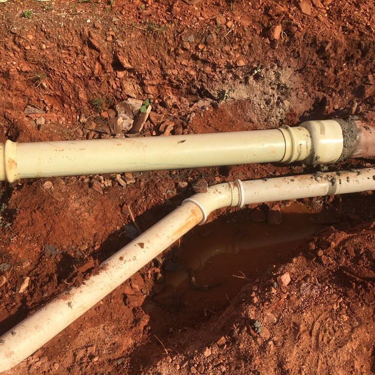 AFTER Damaged Earthernware pipe replaced with new PVC pipe